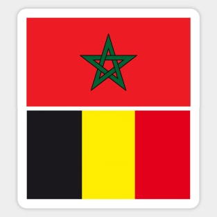 Moroccan and Belgium Union Flag Sticker